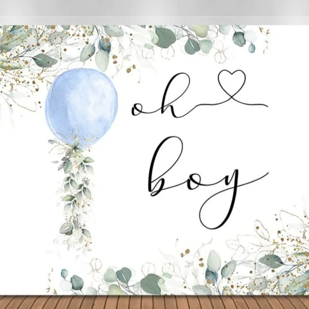Baby shower Oh Boy backdrop